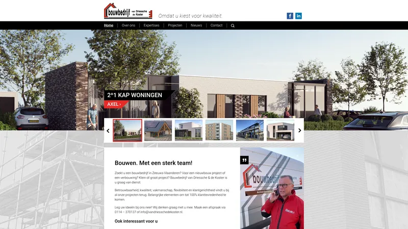 Website van Bouwbedrijf van Driessche & de Koster B.V.