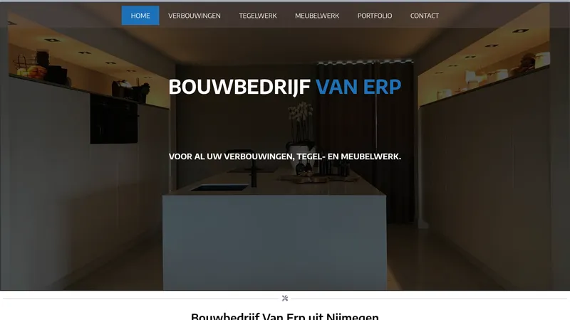 Website van Bouwbedrijf Van Erp