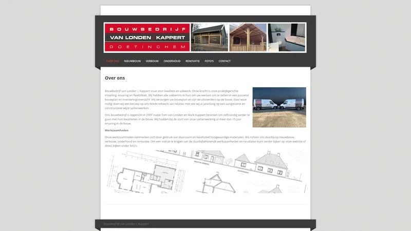 Website van Bouwbedrijf Van Londen-Kappert