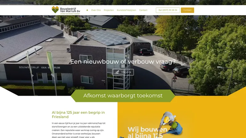Website van Bouwbedrijf van Marrum B.V.