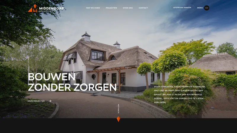 Website van Bouwbedrijf Van Middendorp B.V.