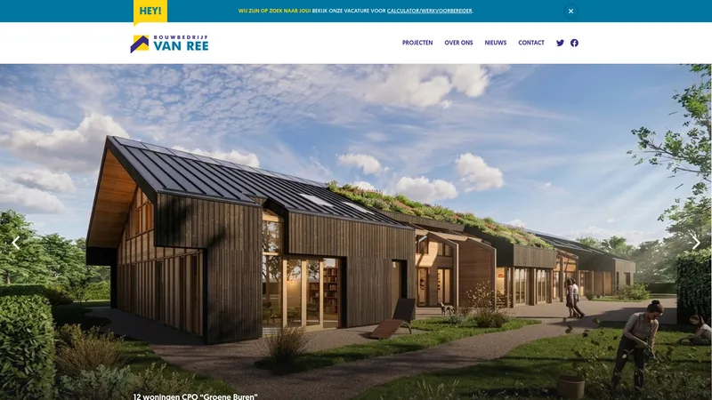 Website van Bouwbedrijf Van Ree B.V.