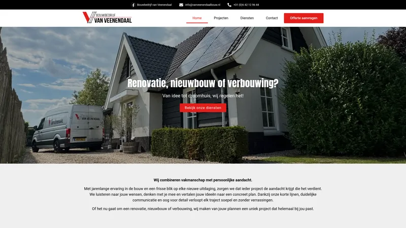 Website van Bouwbedrijf van Veenendaal