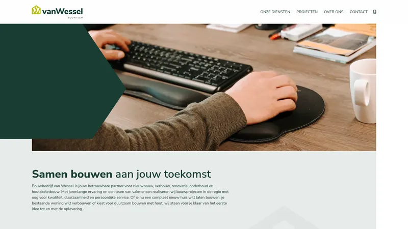 Website van Bouwbedrijf Van Wessel BV