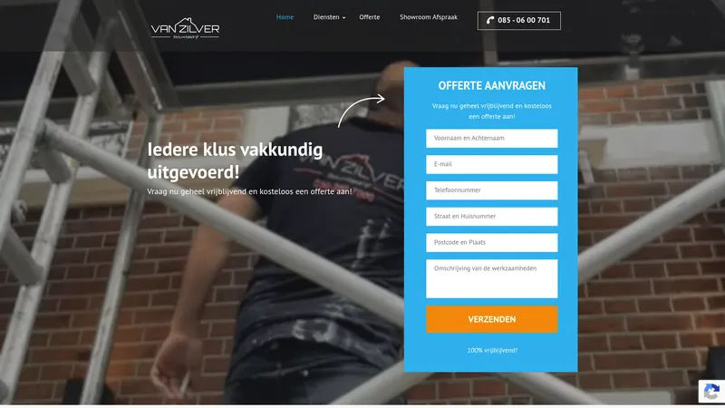 Website van Bouwbedrijf van Zilver