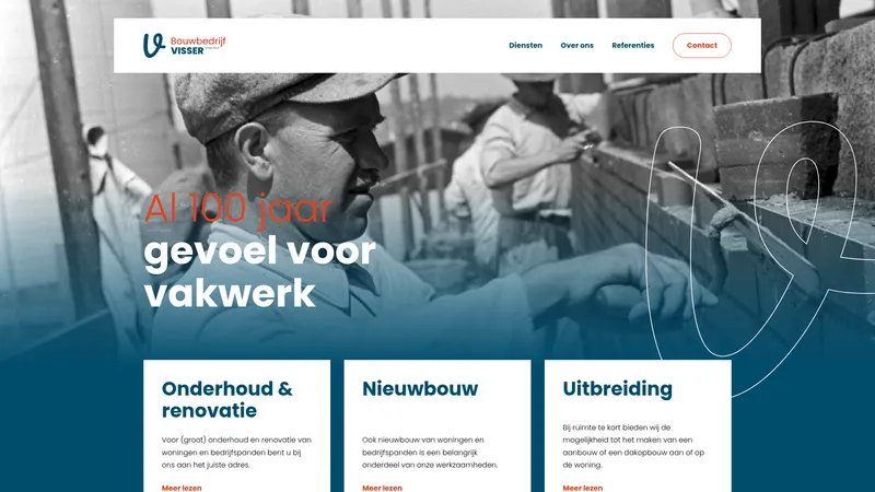 Website van Bouwbedrijf Visser