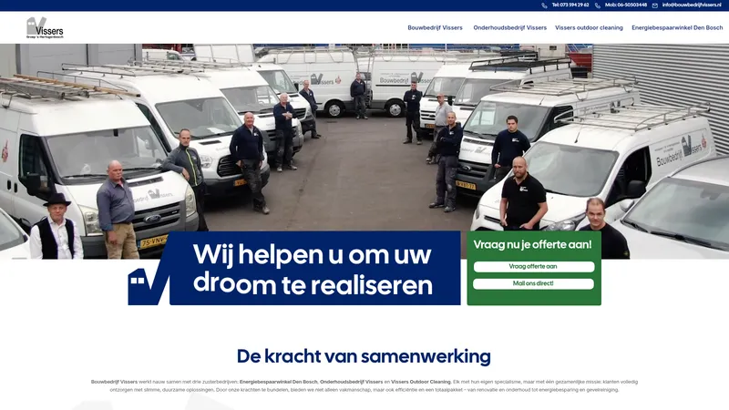 Website van Bouwbedrijf Vissers