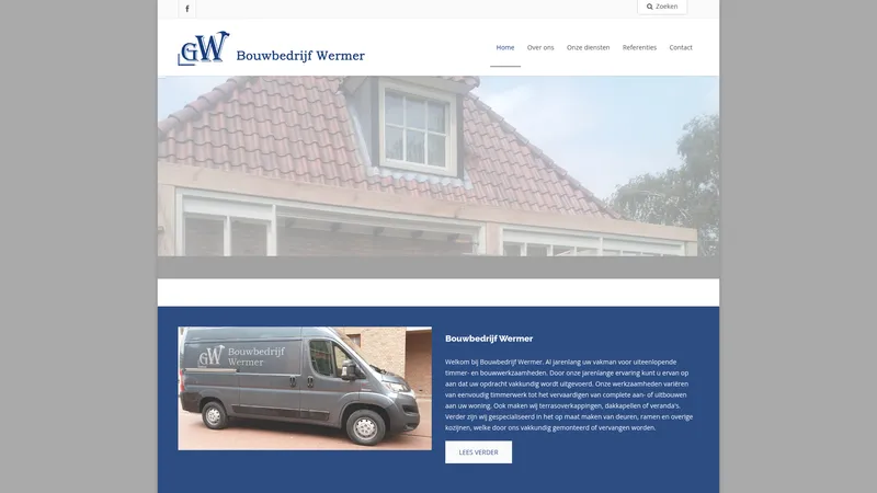 Website van Bouwbedrijf Wermer
