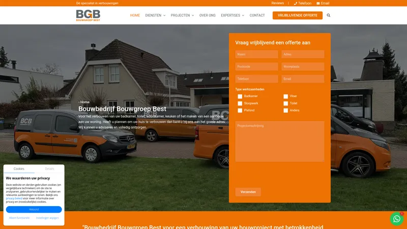 Website van Bouwgroep Best