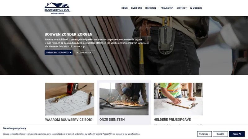 Website van Bouwservice Bob
