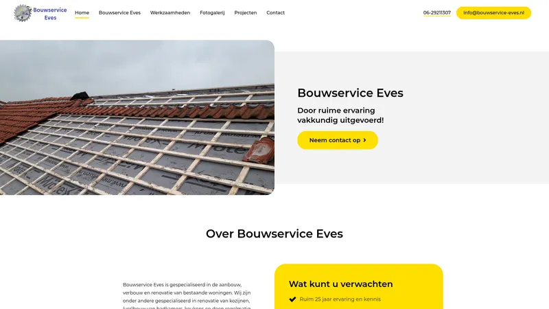 Website van Bouwservice Eves