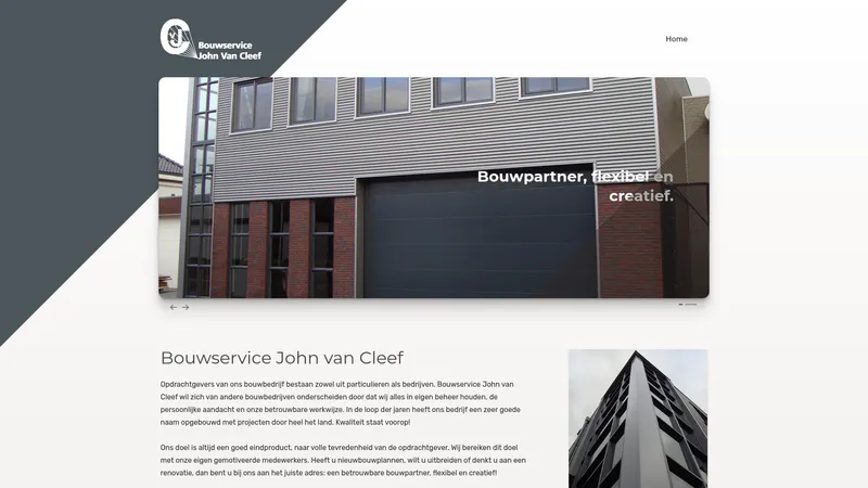 Website van Bouwservice John van Cleef B.V.