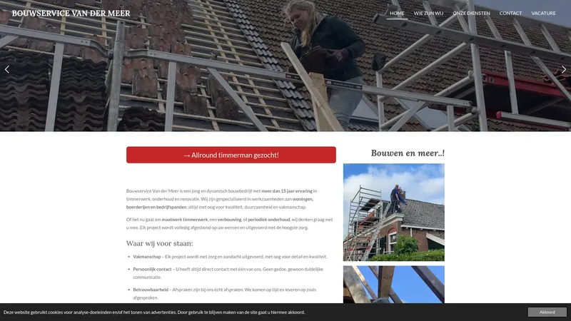 Website van Bouwservice van der Meer