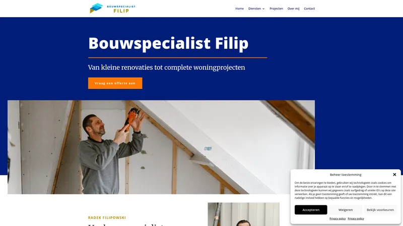 Website van Bouwspecialist Filip