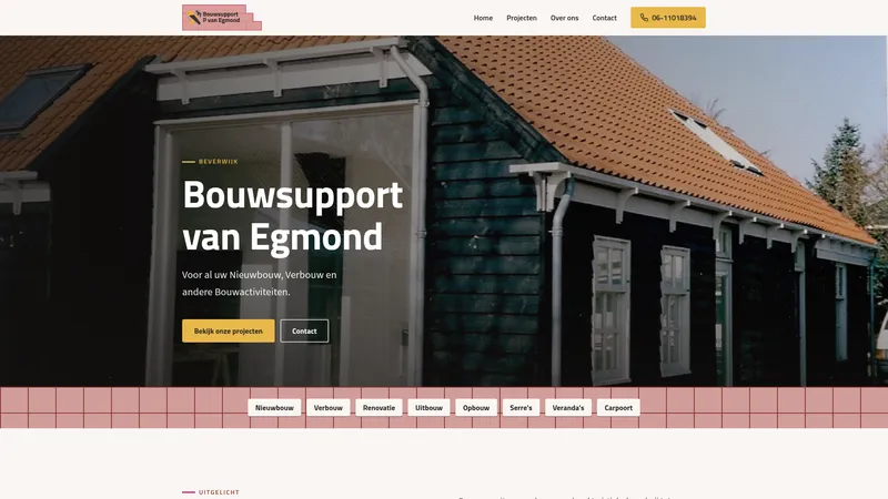 Website van Bouwsupport P. van Egmond