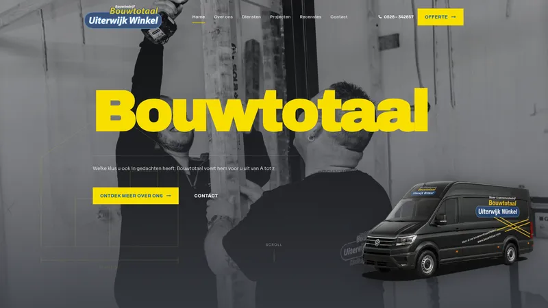 Website van Bouwtotaal Uiterwijk-Winkel