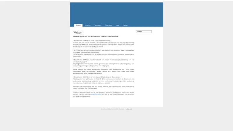 Website van Broekhuizen Kabo BV Van
