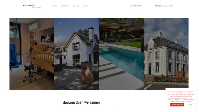 Website van Broeren & Das Bouwbedrijf B.V.