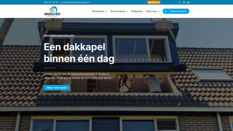Website van Brouwer Dakkapellen