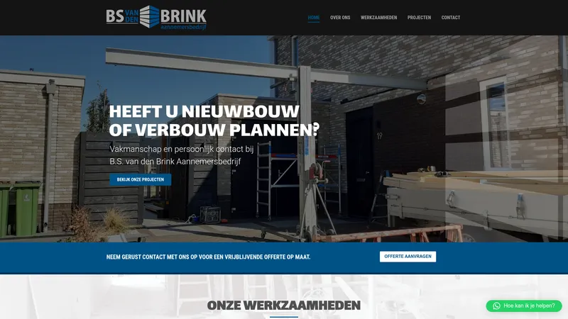 Website van bs van den brink aannemersbedrijf