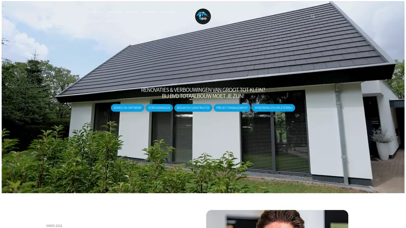 Website van BVD Totaalbouw