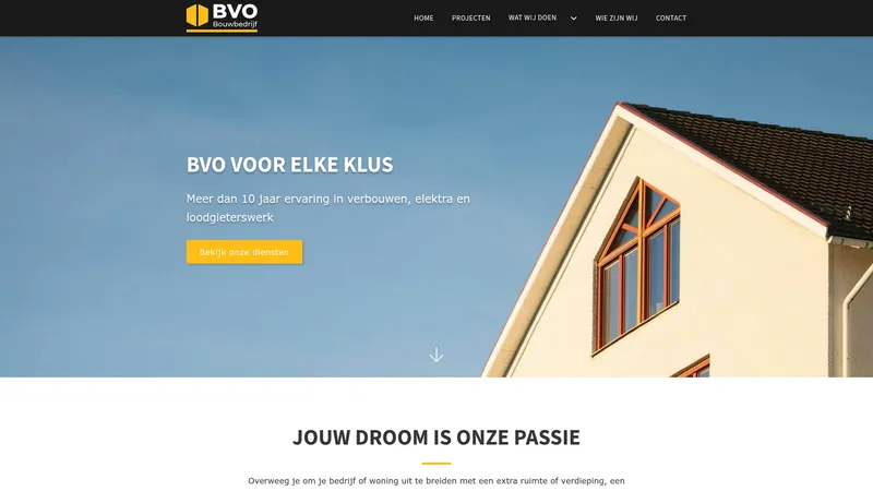 Website van Bvo bouw bv
