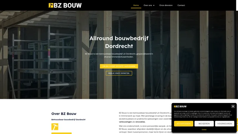 Website van BZ Bouw