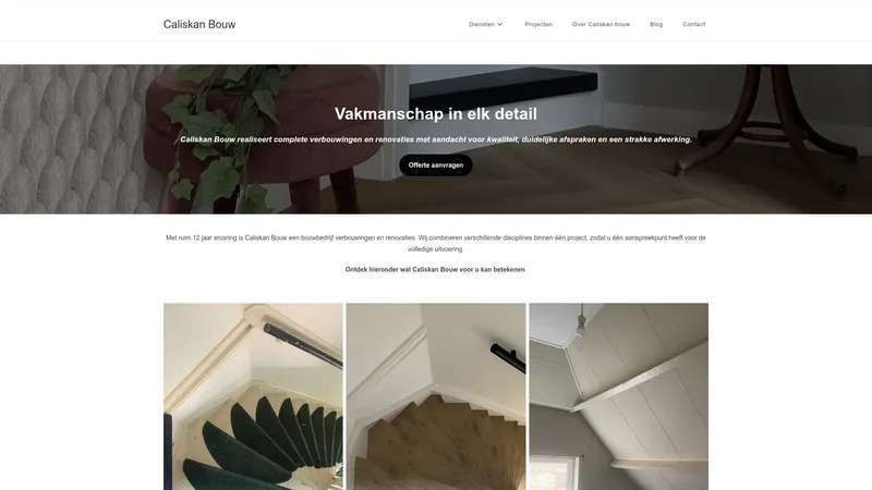 Website van Caliskan Bouw