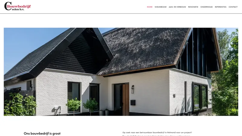 Website van Ceelen Bouwbedrijf BV