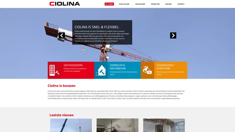 Website van Ciolina B.V.