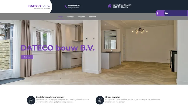 Website van DATECO bouw B.V.
