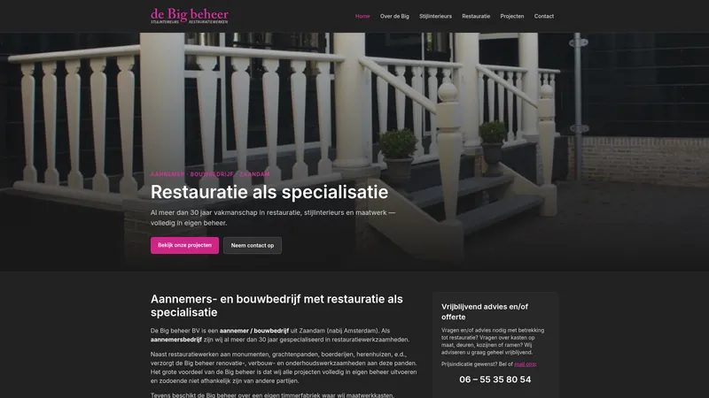 Website van De Big beheer BV