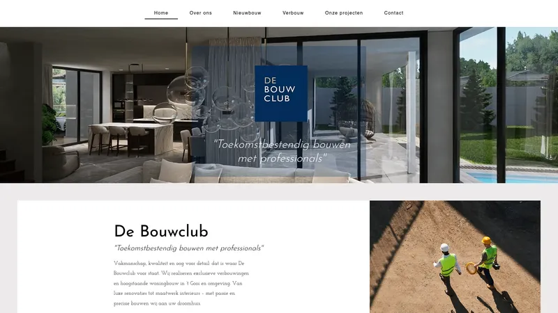 Website van De Bouwclub
