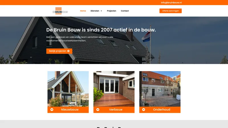 Website van De Bruin Bouw Ridderkerk