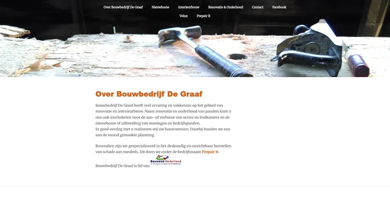 Website van De Graaf Timmerbedrijf & Interieurbouw