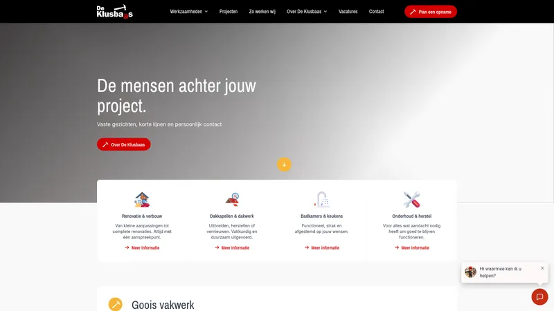 Website van De Klusbaas BV