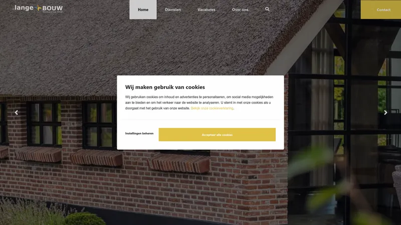 Website van De Lange Bouw BV