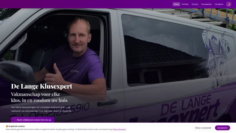 Website van De Lange Klusexpert