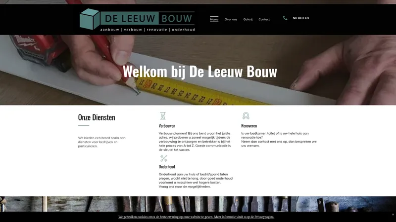 Website van De Leeuw Bouw