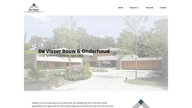 Website van De Visser Bouw & onderhoud B.V.