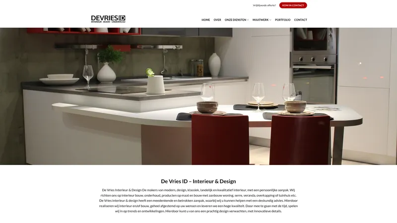 Website van De Vries Interieur & Design