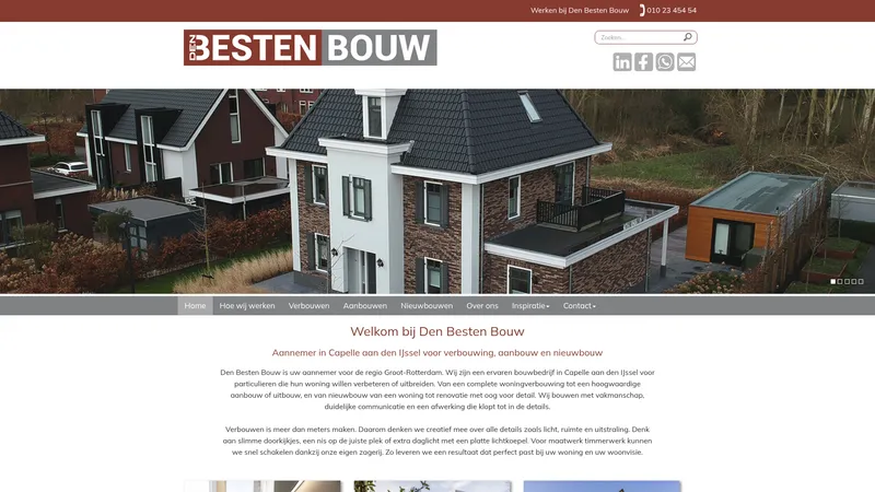 Website van Den Besten Bouw