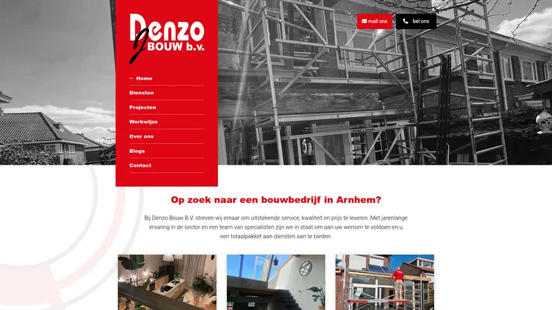 Website van Denzo Bouw