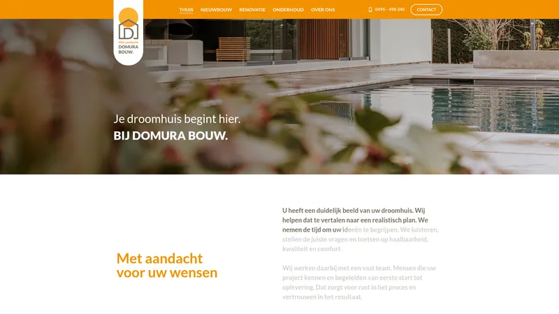 Website van Domura Bouw BV