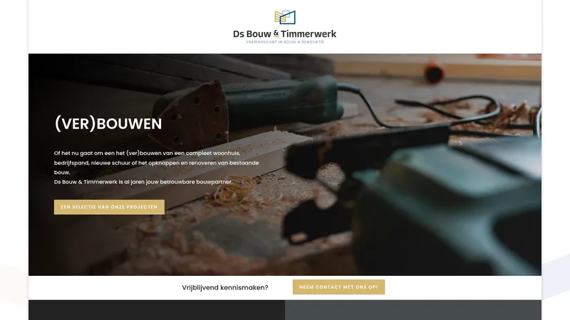 Website van Ds Bouw & Timmerwerk