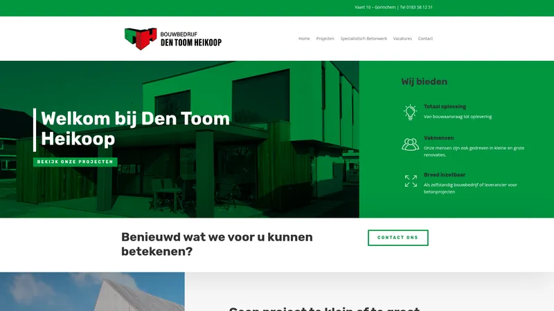 Website van Dth Beheer B.V.