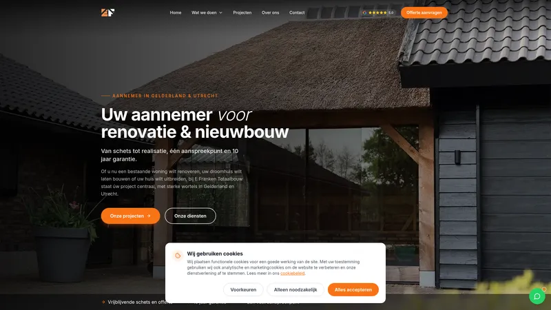 Website van E Franken totaalbouw
