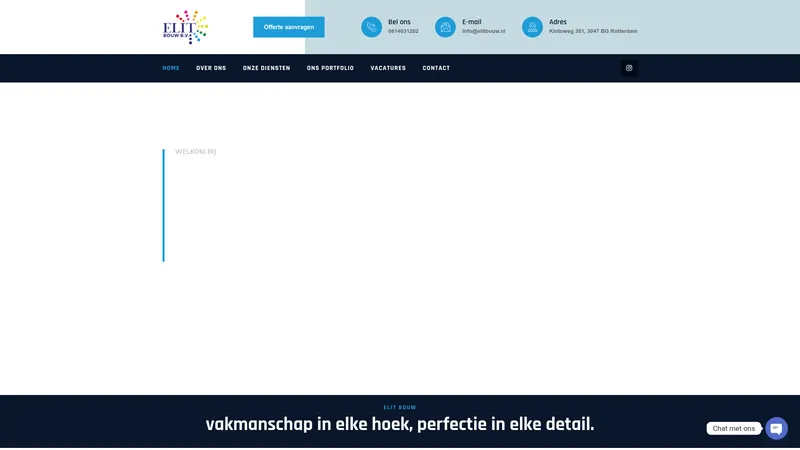 Website van Elit Bouw B.V.