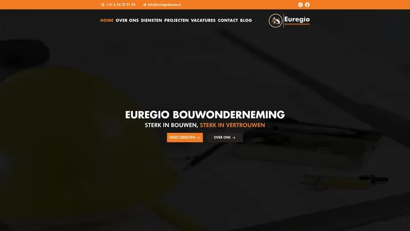 Website van Euregio Bouwonderneming B.V.