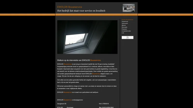 Website van EWOLDS Bouwservice